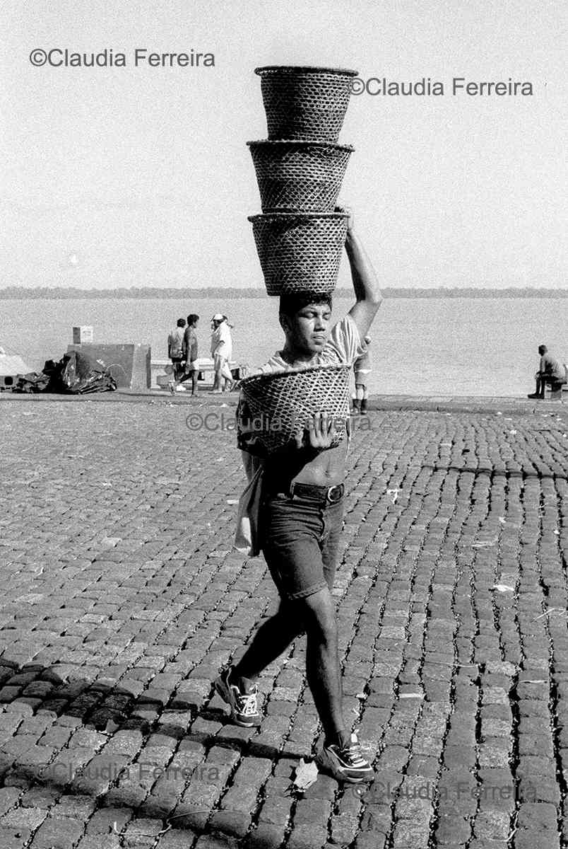  Carrying Açai Baskets At The Port Of Belem